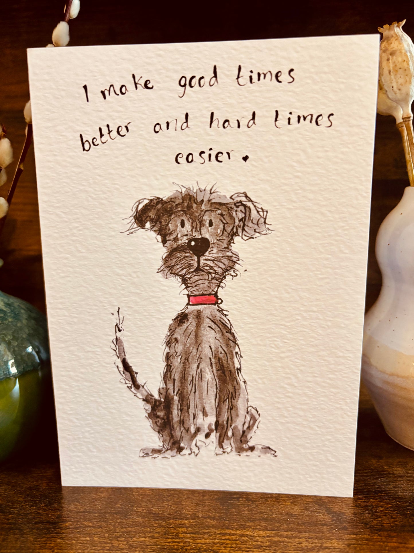 Illustrated Dog A5 card 1